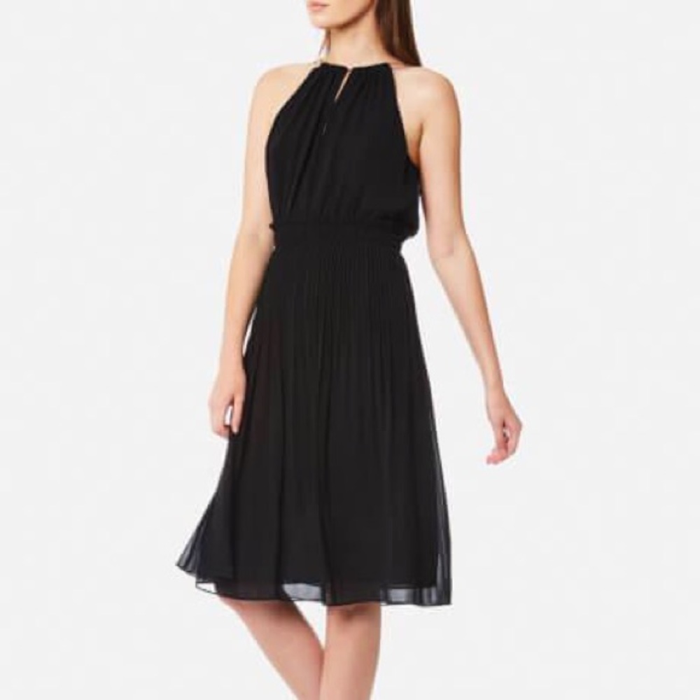 Michael Kors Chain Halter Cinch Waist Dress